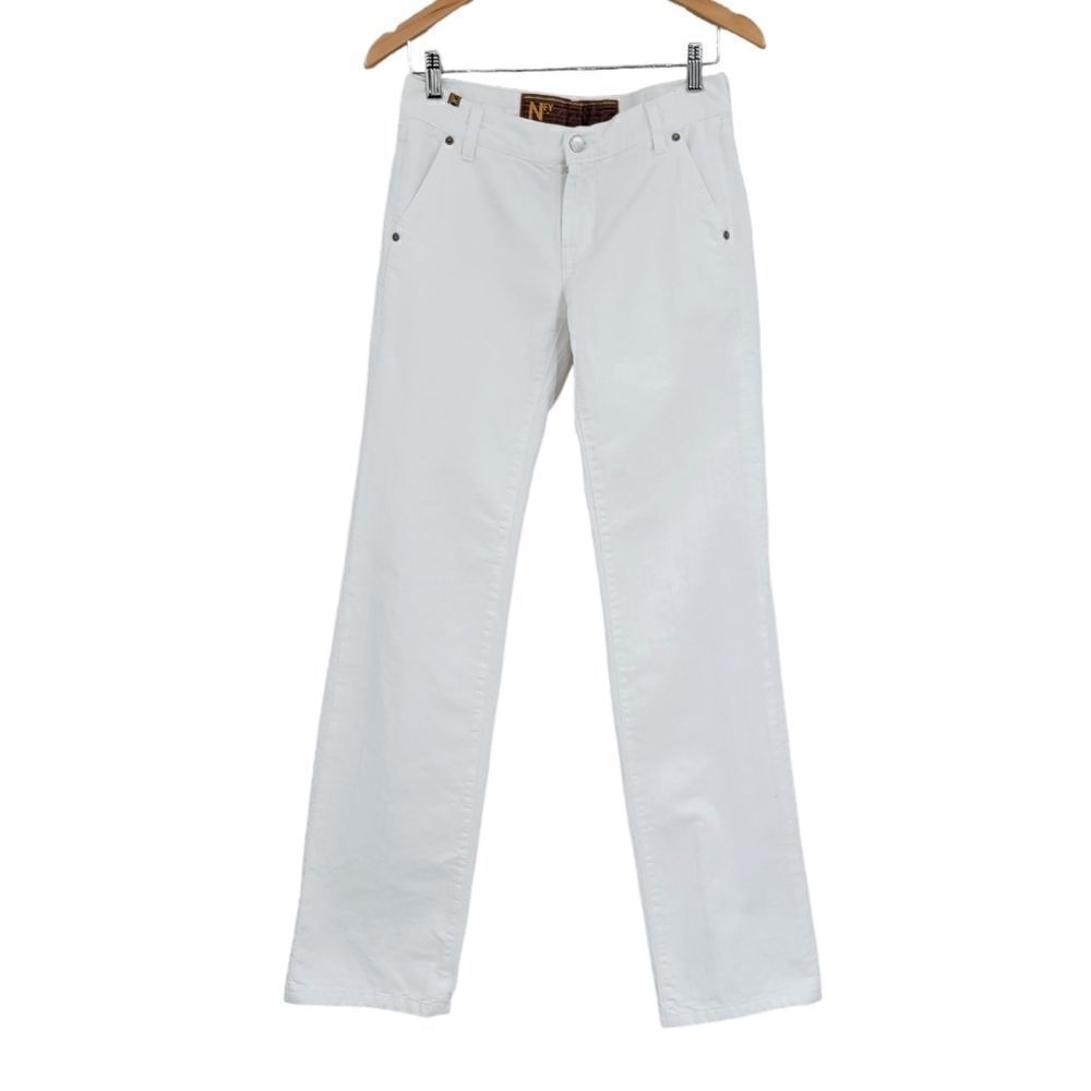 Notify Italian Men's White Straight Leg Jeans ( Tall 35" Inseam) Size 28